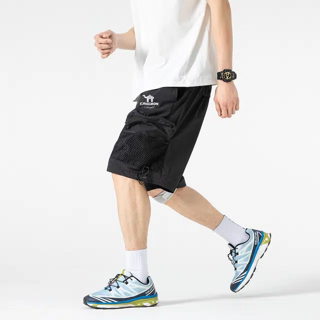 领航骆驼 美式机能工装风户外徒步五分裤宽松休闲短裤 男女同款