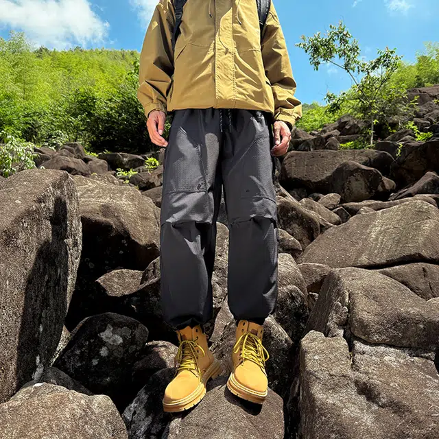 领航骆驼 山系户外大口袋街头潮牌多口袋宽松伞兵长裤运动裤子松紧束脚休闲百搭时尚潮流 工装裤  男女同款