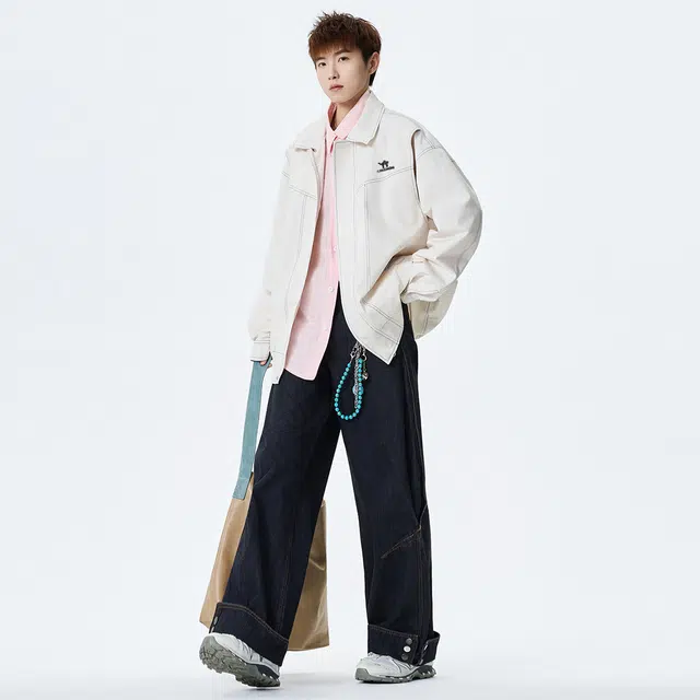 领航骆驼 小众设计复古简约学院风翻领休闲宽松潮流潮牌春秋季时尚百搭舒适痞帅高级感   夹克 男女同款