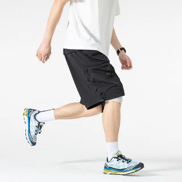 领航骆驼 美式机能工装风户外徒步五分裤宽松休闲短裤 男女同款