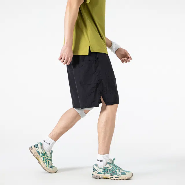 领航骆驼 美式复古多巴胺透气舒适运动简约百搭户外休闲短裤 男女同款