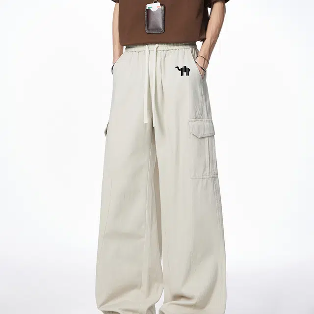 领航骆驼 美式拼接户外百搭直筒系带休闲牛仔裤 男女同款