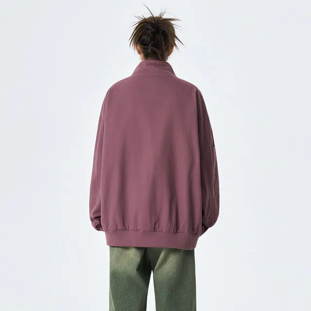 领航骆驼 美式潮牌高街复古工装风洗褪斜纹拼接设计感时尚百搭宽松外套日常通勤户外运动长袖立领   夹克 男女同款