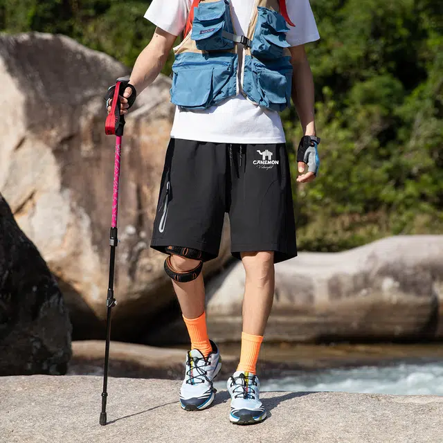 领航骆驼 户外百搭宽松系带舒适百搭五分休闲短裤 男女同款