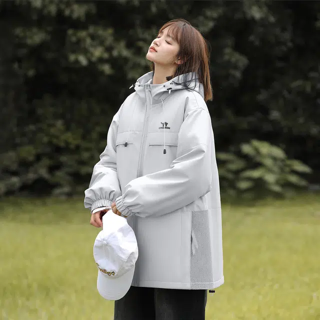 领航骆驼 美式复古户外登山拼接透气时尚日常百搭舒适宽松开衫连帽外套   夹克  男女同款