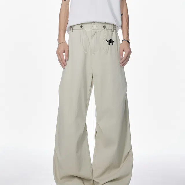 领航骆驼 潮流百搭褶皱设计直筒通勤休闲牛仔裤 男女同款