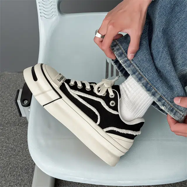 年走索 潮流舒适 低帮 帆布鞋 男女同款 黑色