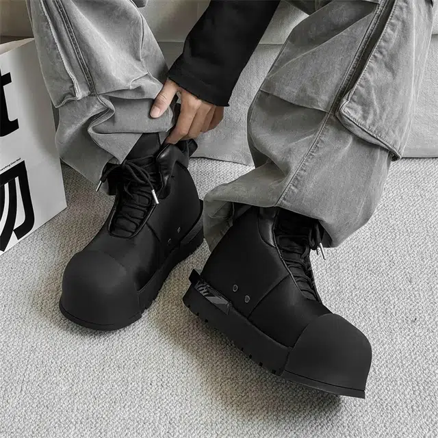 年走索 二层牛皮 高级感百搭 中筒 马丁靴 男女同款