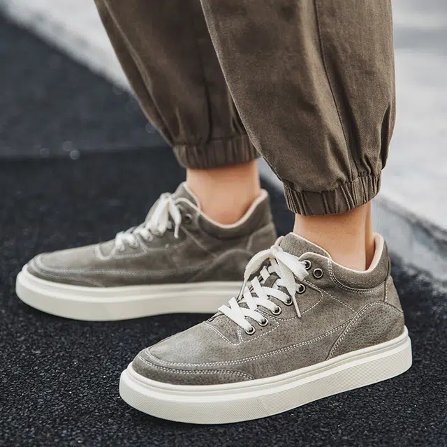 年走索 圆头系带 舒适百搭 防滑耐磨 高帮 板鞋 男款