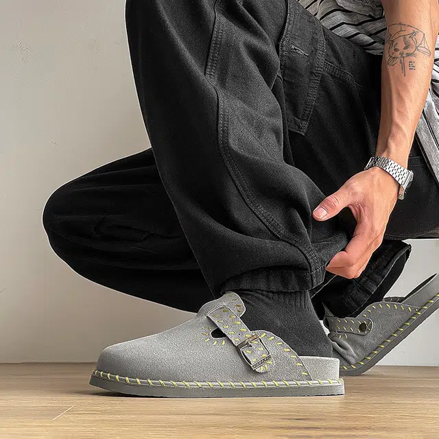 年走索 经典高级感潮流 橡胶底 防滑包头拖鞋 男女同款