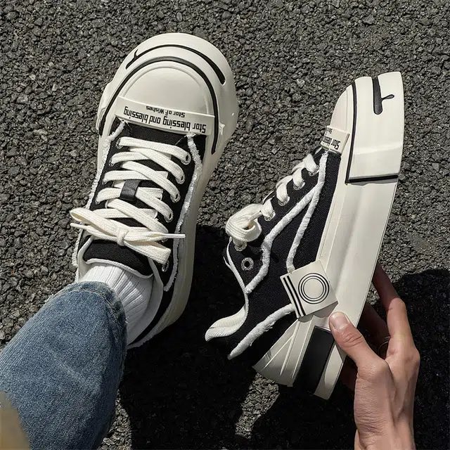 年走索 潮流舒适 低帮 帆布鞋 男女同款 黑色