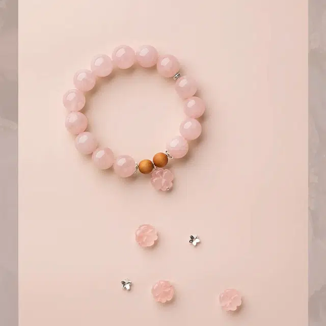 檀纳 幸运与好运 早日脱单转运招财爱情美满时尚气质高级感女友旺桃花#好运 粉水晶 手串 男女同款情侣款
