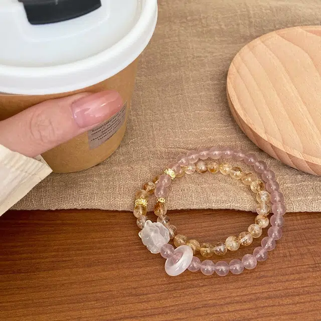 檀纳 简约招桃花狐狸小众 爱情甜蜜 感情升温 女友佩戴让爱发光 草莓晶 手串 男女同款情侣款