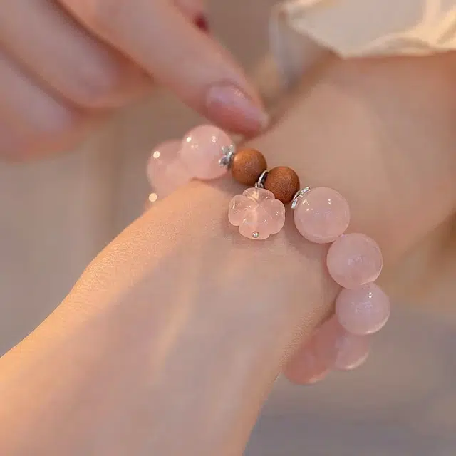 檀纳 幸运与好运 早日脱单转运招财爱情美满时尚气质高级感女友旺桃花#好运 粉水晶 手串 男女同款情侣款