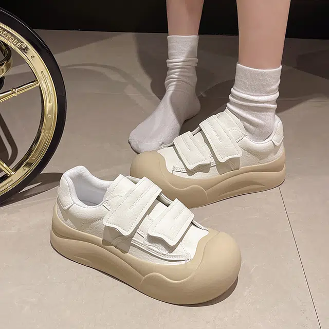 超纤皮 丑萌大头厚底魔术贴百搭软底 防滑耐磨轻便 低帮 生活休闲鞋 女款