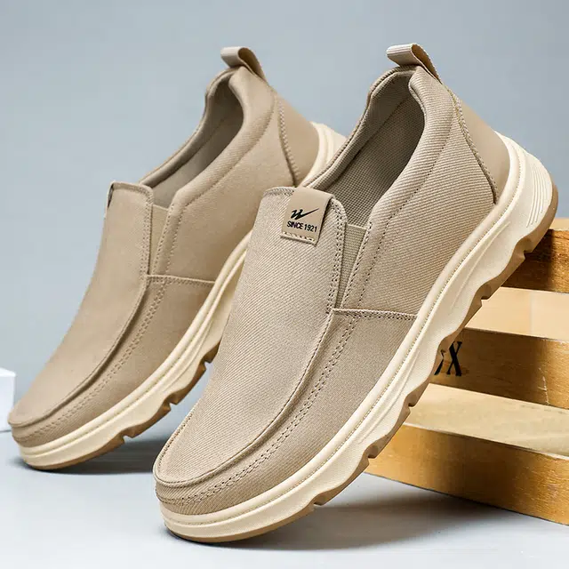 双星八特 男鞋一脚蹬爸爸鞋男士中老年健步鞋老北京布鞋 帆布 简约舒适 宽松透气 耐磨 低帮 生活休闲鞋 男款