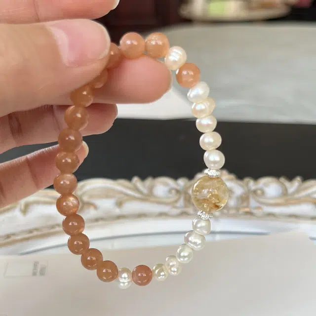 丰运阁 太阳女神  原创小众设计拼接 招财阳光气质优雅通勤百搭简约送礼闺蜜 好运 做个富婆有钱花 水晶 手串 女款