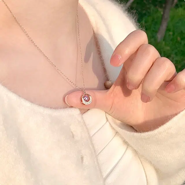 丰运阁 跳动的心 灵动之心甜美少女有钱花心动信号 甜蜜爱饰以爱之名精致小众设计高级感闪耀告白生日纪念日 合金 项链 女款