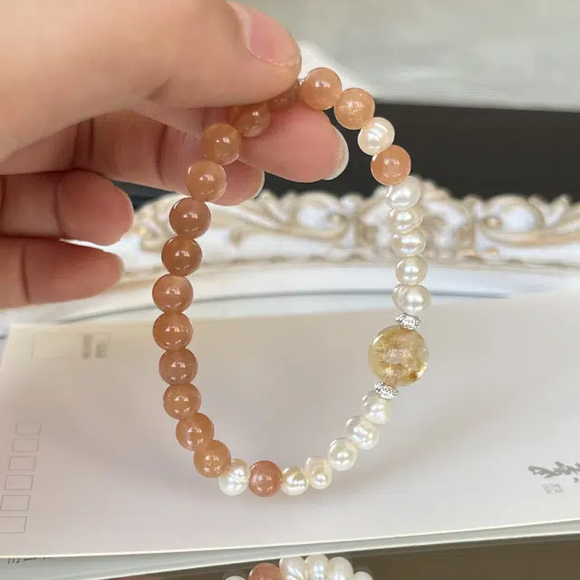 丰运阁 太阳女神  原创小众设计拼接 招财阳光气质优雅通勤百搭简约送礼闺蜜 好运 做个富婆有钱花 水晶 手串 女款