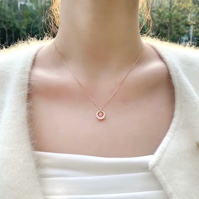 丰运阁 跳动的心 灵动之心甜美少女有钱花心动信号 甜蜜爱饰以爱之名精致小众设计高级感闪耀告白生日纪念日 合金 项链 女款