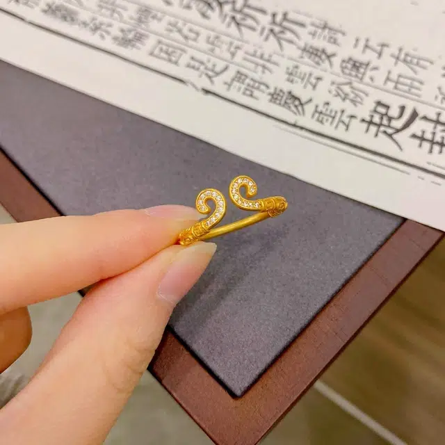 丰运阁 直面天命 金箍棒紧箍咒 悟空神话游戏闯关 平安喜乐招财有钱花越战越勇爱情甜蜜 精致百搭闪耀 锆石 戒指 男女同款情侣款