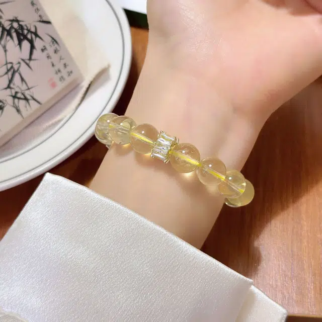 丰运阁 财运亨通暴富黄水 晶 腰缠万贯招财进宝日进斗金有钱花 原创小众设计 姐妹闺蜜送礼简约百搭好运 水晶 手串 女款