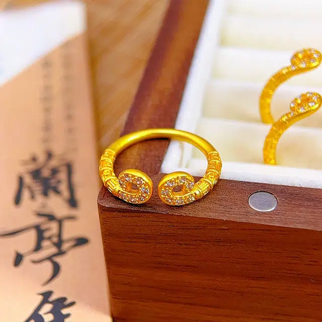 丰运阁 直面天命 金箍棒紧箍咒 悟空神话游戏闯关 平安喜乐招财有钱花越战越勇爱情甜蜜 精致百搭闪耀 锆石 戒指 男女同款情侣款