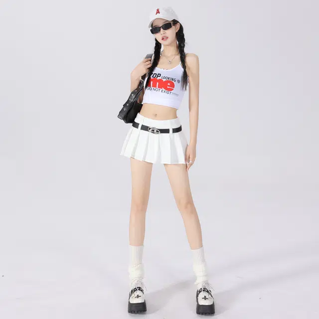 么宁 美式辣妹超短百褶裙高腰显瘦百搭半身裙显腿长休闲短裙 女款
