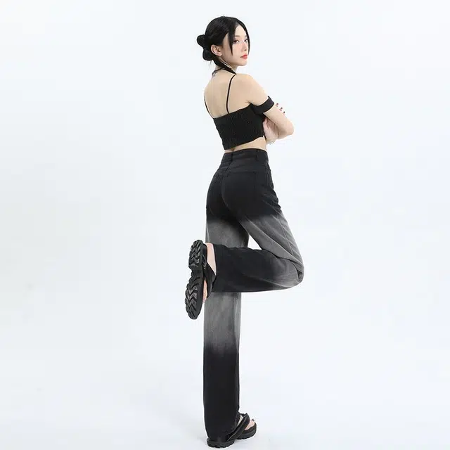 么宁 百搭时尚宽松气质牛仔裤 女款