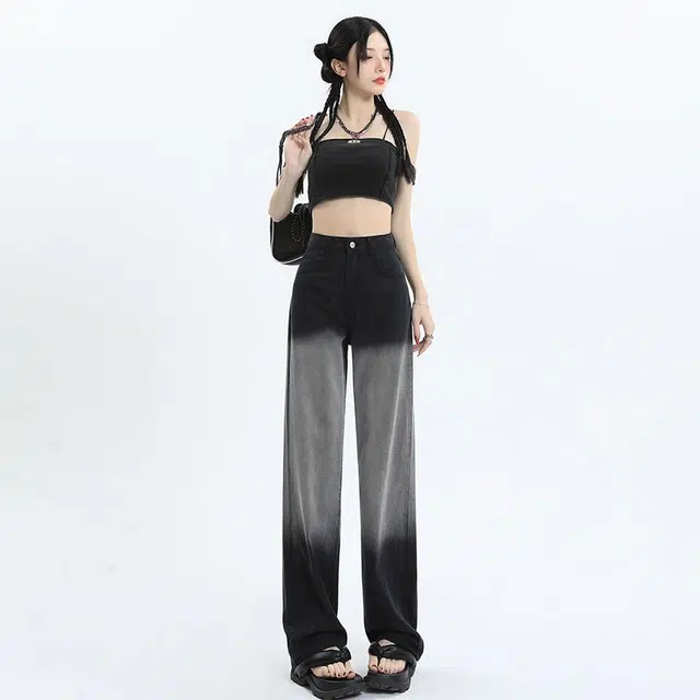 么宁 百搭时尚宽松气质牛仔裤 女款