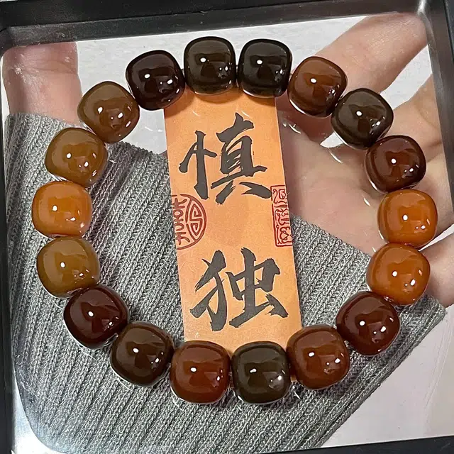 全年红 天然海盐蓝菩提根女绕指柔盘玩菩提子文玩 白玉菩提 文玩手串 女款