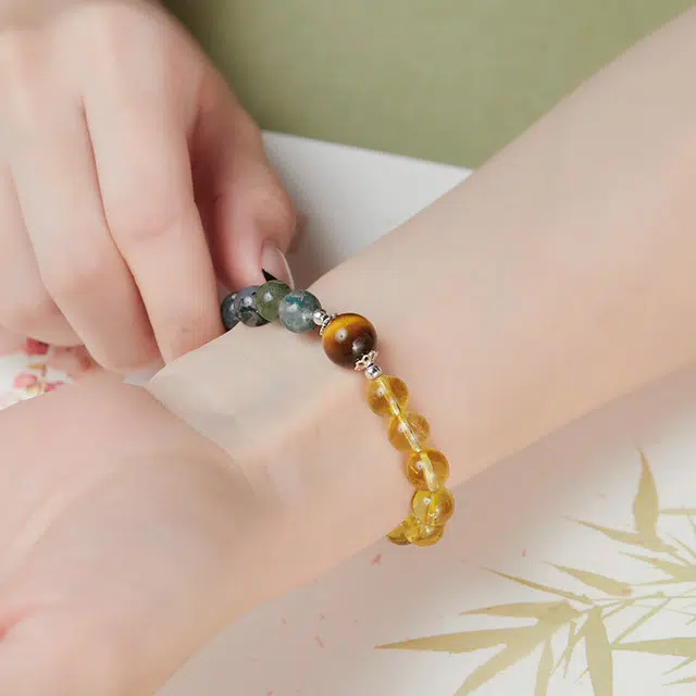 全年红 新中式小众高级感 黄水晶 手串 女款