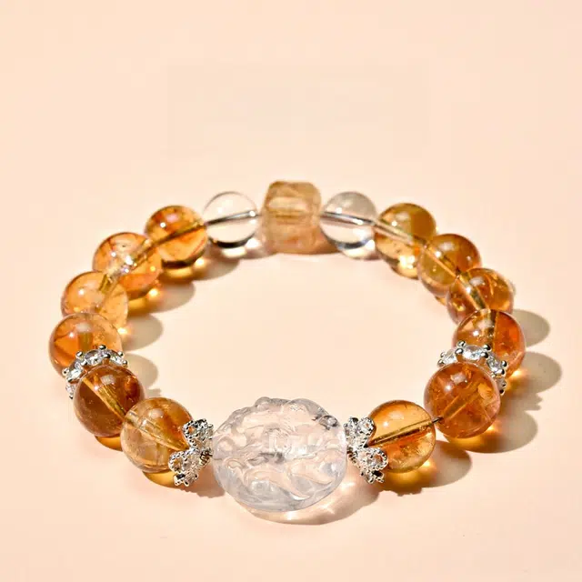 全年红 狐狸招财转运#好运 黄水晶 手串 女款