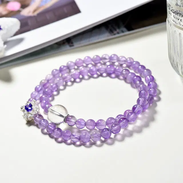 全年红 薰衣草多圈配饰 紫水晶 手串 女款