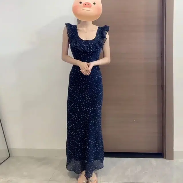 依钗 法式荷叶边元素收腰显瘦无袖连衣裙 女款