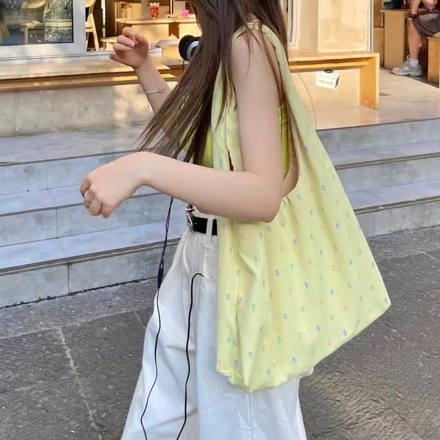 伊曼家 慵懒森系文艺复古包大容量 帆布 帆布包单肩包 女款 黄色/蓝色