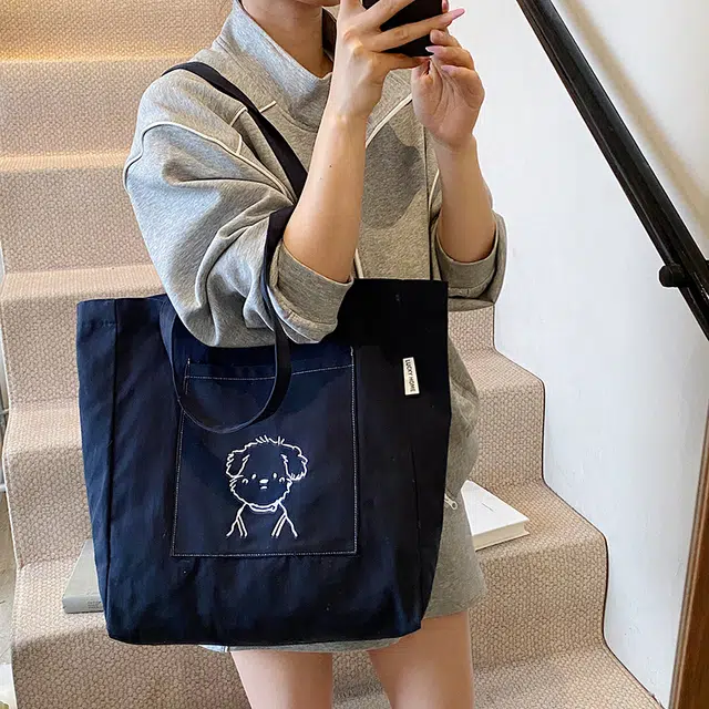 伊曼家 韩版原宿简约百搭小众洋气通勤 尼龙 托特包单肩包 女款 多色