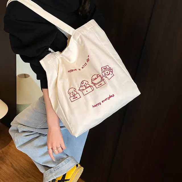 伊曼家 韩版原宿简约百搭小众洋气通勤 尼龙 托特包单肩包 女款 多色