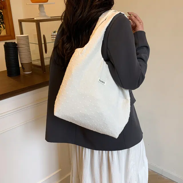 伊曼家 牛仔蝴蝶结学生装书购物袋 涤纶 单肩包 女款 白色/粉色/蓝色/黑色/绿色