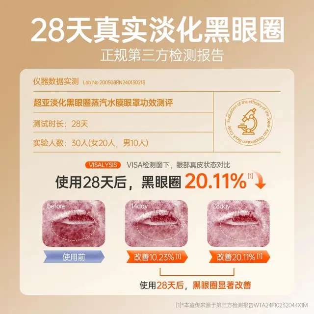 超亚 蒸汽水膜眼罩 舒缓 眼干黑眼圈眼涩护眼贴热敷畏光流泪遮光罩