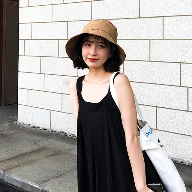 浪莎 四季通用咖啡色配防风绳时尚百搭休闲大帽檐遮阳防晒 棉再生纤维 渔夫帽 男女同款情侣款