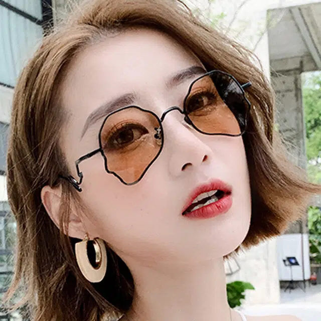 浪莎 小众设计感遮阳防紫外线 不规则形 太阳镜墨镜 男女同款情侣款