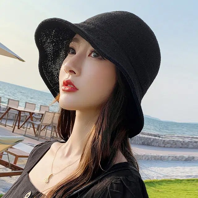 浪莎 夏季时尚简约百搭薄款小檐遮阳防晒防紫外线 锦纶聚酯纤维腈纶 渔夫帽 女款