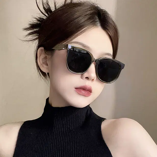 浪莎 舒适镜腿高级果冻灰防紫外线墨镜时尚素颜遮阳镜 不规则形 太阳眼镜 男女同款情侣款