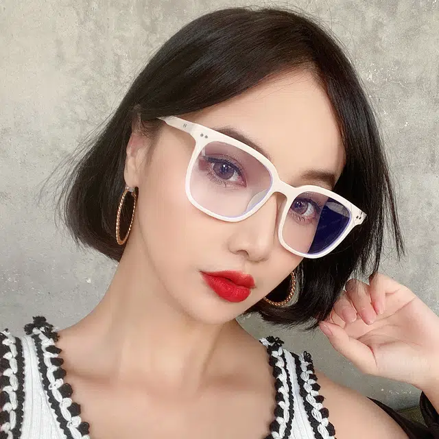 浪莎 时尚百搭平光镜片近视眼镜 不规则形 防蓝光光学镜架 男女同款情侣款