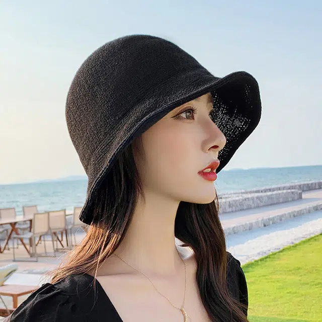 浪莎 夏季时尚简约百搭薄款小檐遮阳防晒防紫外线 锦纶聚酯纤维腈纶 渔夫帽 女款