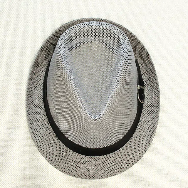 浪莎 夏季灰色时尚薄款网眼镂空透气遮阳防晒 聚酯纤维 爵士帽 男女同款情侣款