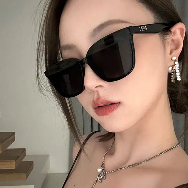 浪莎 高品质时尚遮阳镜防紫外线大框显脸小墨镜 不规则形 太阳眼镜 男女同款情侣款