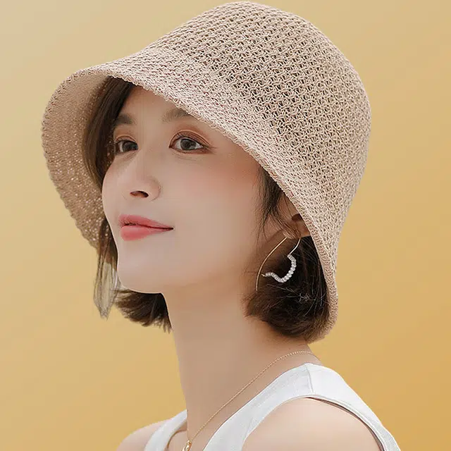 浪莎 网红款编织草帽女 沙滩遮阳防晒帽子女 潮小檐渔夫帽 男女同款情侣款