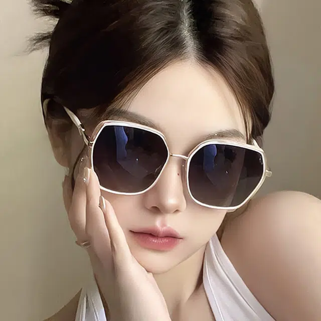 浪莎 时尚潮流大框百搭防紫外线 不规则形 太阳镜墨镜 男女同款情侣款
